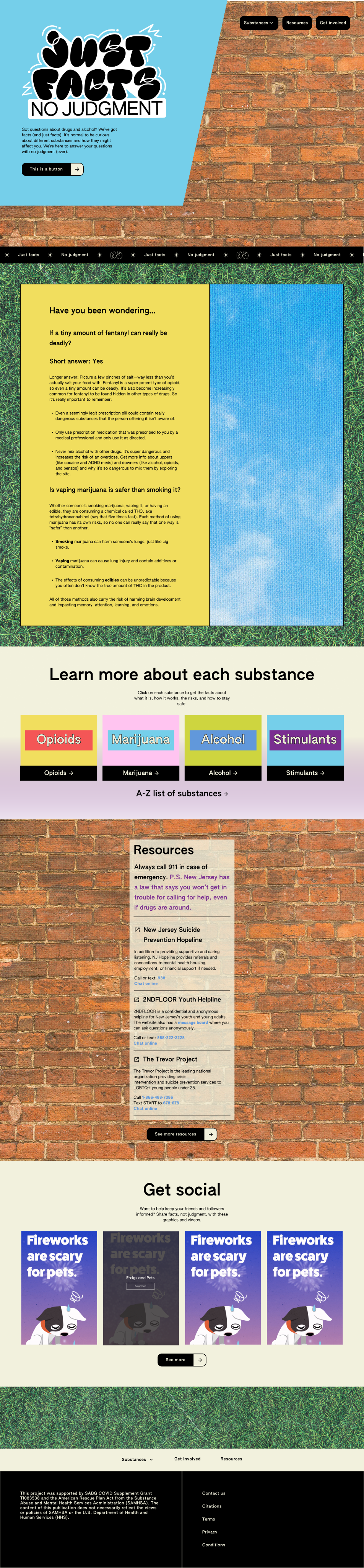 Just Facts No Judement Homepage