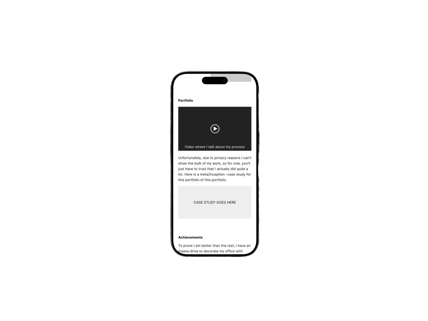 Low fidelity wireframe mock up