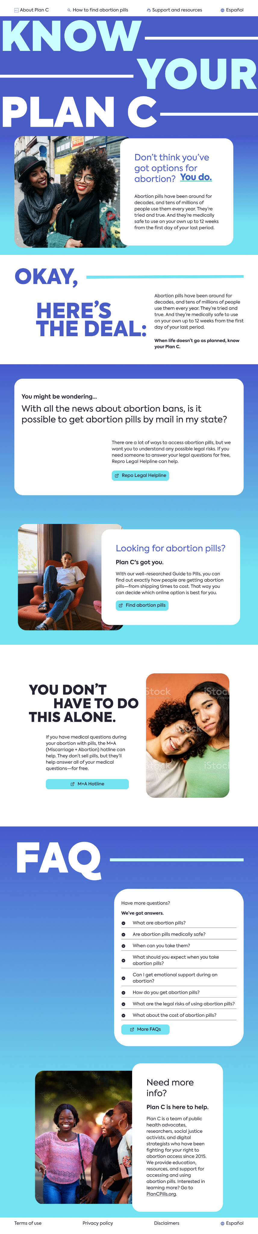 Know Your Plan C Homepage